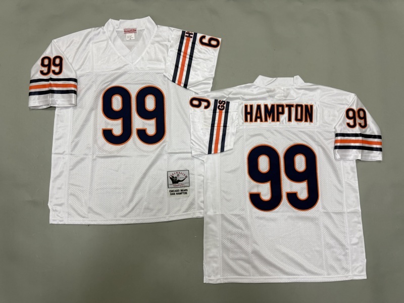 Men 2025 Nike Chicago Bears #99 Hampton White Throwback Limited NFL Jersey style 002